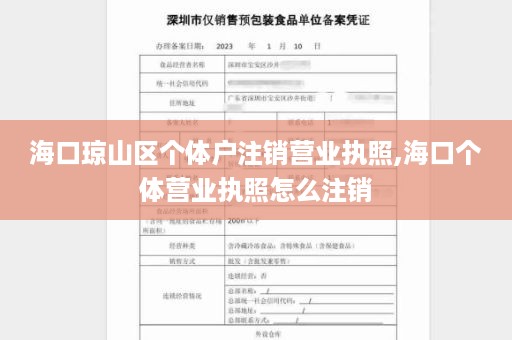 海口琼山区个体户注销营业执照,海口个体营业执照怎么注销