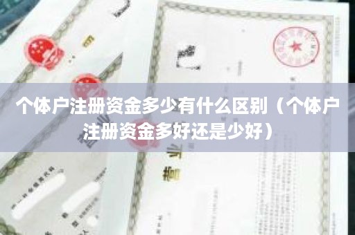 个体户注册资金多少有什么区别（个体户注册资金多好还是少好）