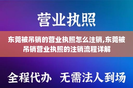 东莞被吊销的营业执照怎么注销,东莞被吊销营业执照的注销流程详解