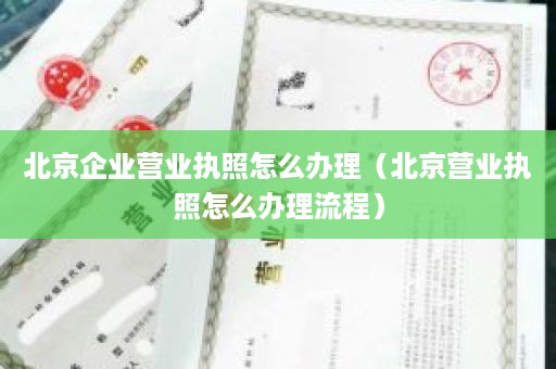 北京企业营业执照怎么办理（北京营业执照怎么办理流程）