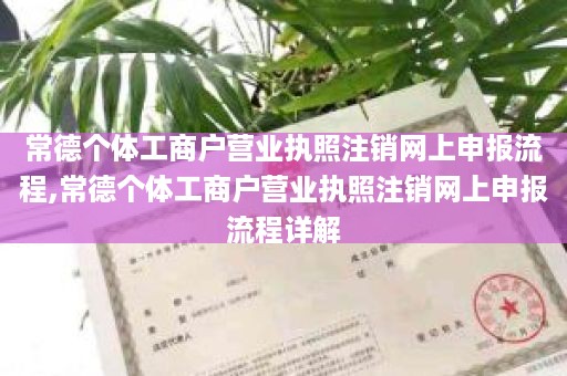 常德个体工商户营业执照注销网上申报流程,常德个体工商户营业执照注销网上申报流程详解