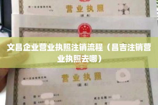 文昌企业营业执照注销流程（昌吉注销营业执照去哪）