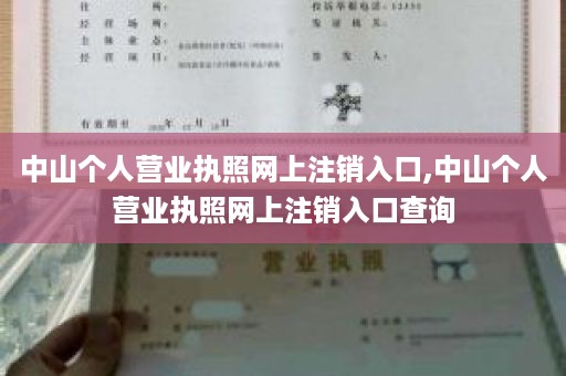 中山个人营业执照网上注销入口,中山个人营业执照网上注销入口查询