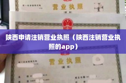 陕西申请注销营业执照（陕西注销营业执照的app）