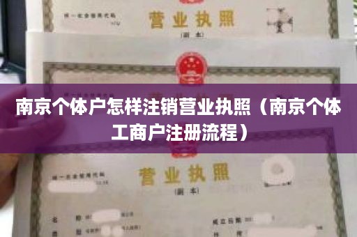 南京个体户怎样注销营业执照（南京个体工商户注册流程）