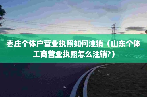 枣庄个体户营业执照如何注销（山东个体工商营业执照怎么注销?）