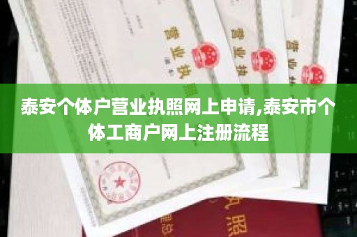 泰安个体户营业执照网上申请,泰安市个体工商户网上注册流程