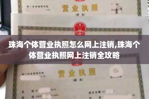 珠海个体营业执照怎么网上注销,珠海个体营业执照网上注销全攻略