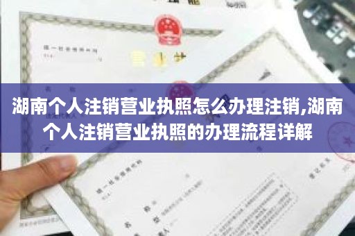 湖南个人注销营业执照怎么办理注销,湖南个人注销营业执照的办理流程详解