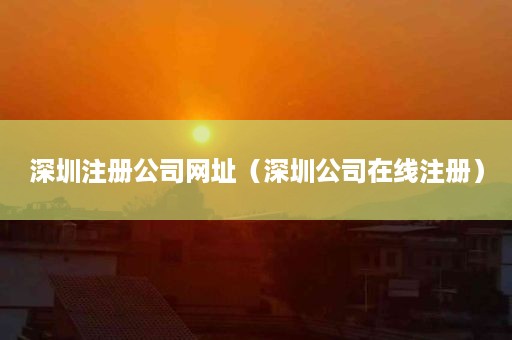 深圳注册公司网址（深圳公司在线注册）