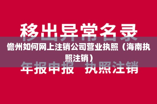 儋州如何网上注销公司营业执照（海南执照注销）