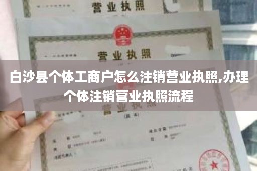 白沙县个体工商户怎么注销营业执照,办理个体注销营业执照流程