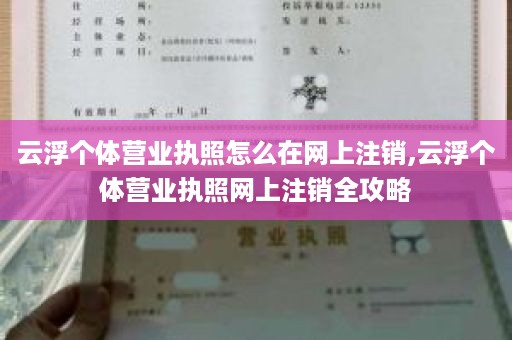 云浮个体营业执照怎么在网上注销,云浮个体营业执照网上注销全攻略