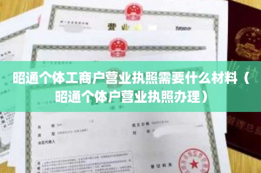 昭通个体工商户营业执照需要什么材料（昭通个体户营业执照办理）