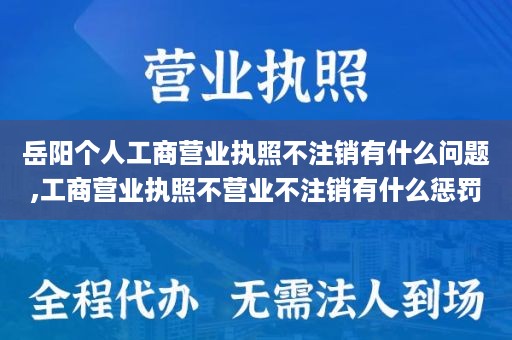 岳阳个人工商营业执照不注销有什么问题,工商营业执照不营业不注销有什么惩罚