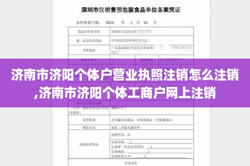 济南市济阳个体户营业执照注销怎么注销,济南市济阳个体工商户网上注销