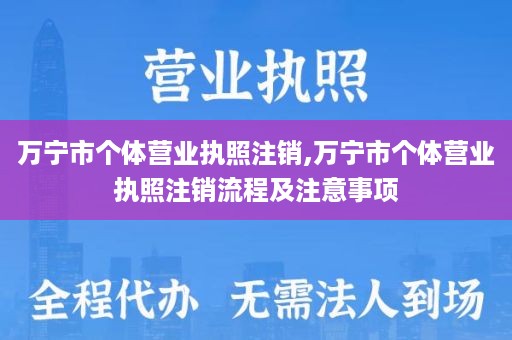 万宁市个体营业执照注销,万宁市个体营业执照注销流程及注意事项