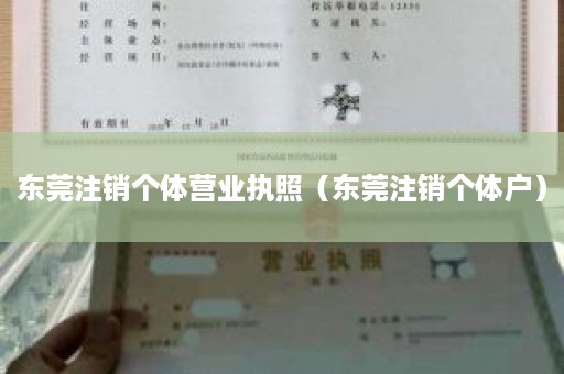 东莞注销个体营业执照（东莞注销个体户）