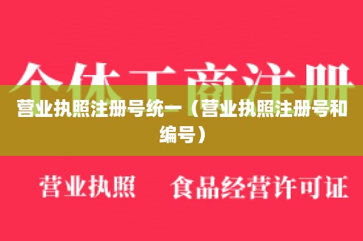 营业执照注册号统一（营业执照注册号和编号）