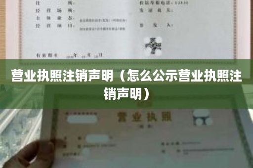 营业执照注销声明（怎么公示营业执照注销声明）