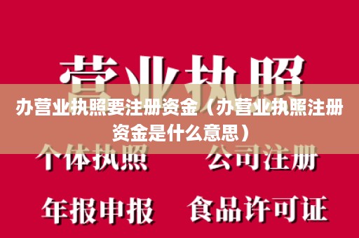 办营业执照要注册资金（办营业执照注册资金是什么意思）