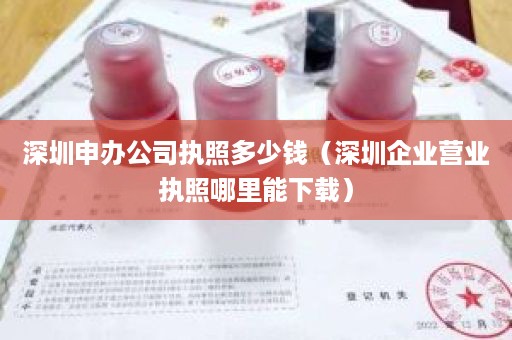 深圳申办公司执照多少钱（深圳企业营业执照哪里能下载）