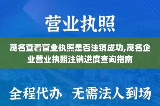 茂名查看营业执照是否注销成功,茂名企业营业执照注销进度查询指南