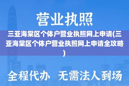 三亚海棠区个体户营业执照网上申请(三亚海棠区个体户营业执照网上申请全攻略)