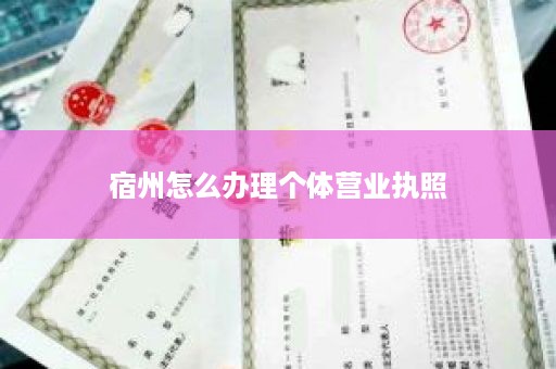 宿州怎么办理个体营业执照