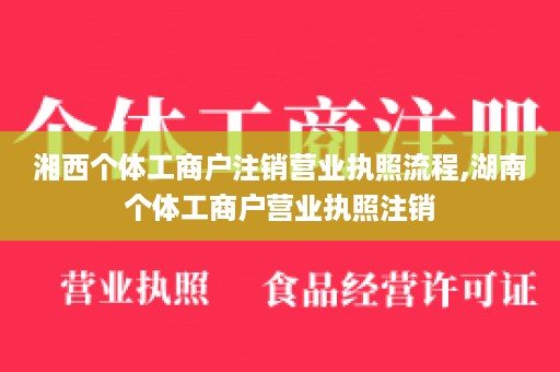 湘西个体工商户注销营业执照流程,湖南个体工商户营业执照注销