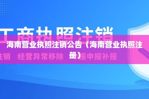 海南营业执照注销公告（海南营业执照注册）