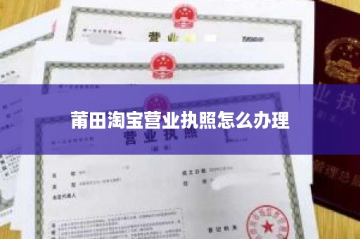 莆田淘宝营业执照怎么办理