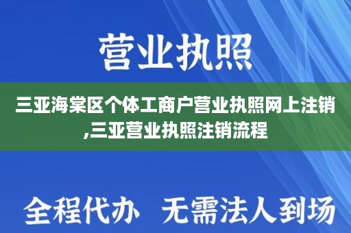 三亚海棠区个体工商户营业执照网上注销,三亚营业执照注销流程