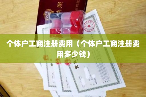 个体户工商注册费用（个体户工商注册费用多少钱）