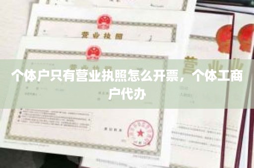 个体户只有营业执照怎么开票，个体工商户代办