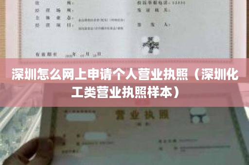 深圳怎么网上申请个人营业执照（深圳化工类营业执照样本）