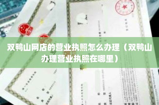 双鸭山网店的营业执照怎么办理（双鸭山办理营业执照在哪里）