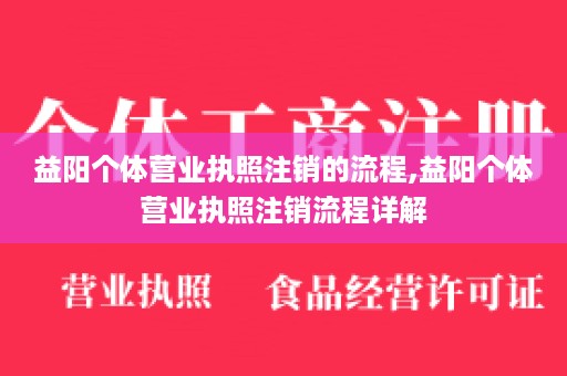 益阳个体营业执照注销的流程,益阳个体营业执照注销流程详解