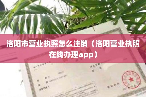 洛阳市营业执照怎么注销（洛阳营业执照在线办理app）