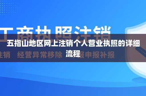 五指山地区网上注销个人营业执照的详细流程