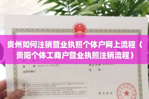 贵州如何注销营业执照个体户网上流程（贵阳个体工商户营业执照注销流程）