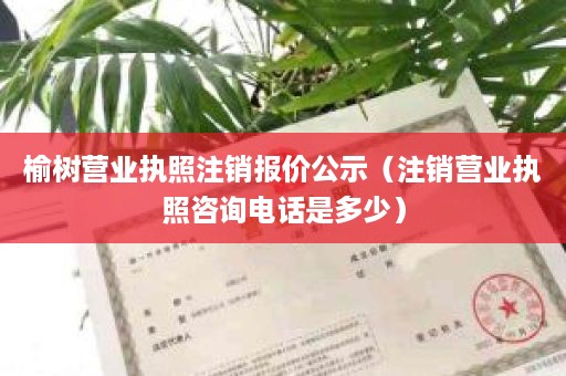 榆树营业执照注销报价公示（注销营业执照咨询电话是多少）