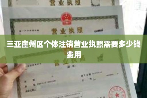 三亚崖州区个体注销营业执照需要多少钱费用