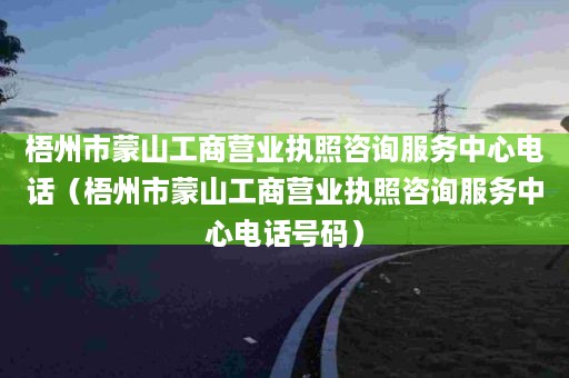 梧州市蒙山工商营业执照咨询服务中心电话（梧州市蒙山工商营业执照咨询服务中心电话号码）