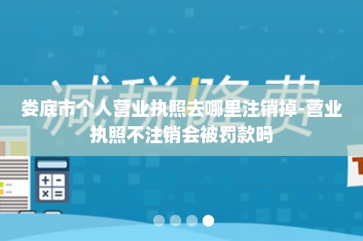 娄底市个人营业执照去哪里注销掉-营业执照不注销会被罚款吗