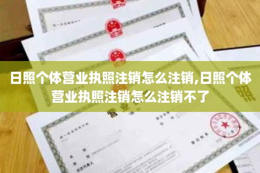 日照个体营业执照注销怎么注销,日照个体营业执照注销怎么注销不了