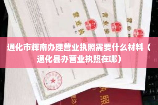 通化市辉南办理营业执照需要什么材料（通化县办营业执照在哪）