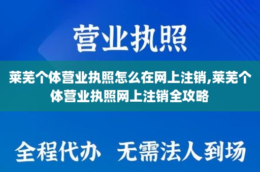 莱芜个体营业执照怎么在网上注销,莱芜个体营业执照网上注销全攻略