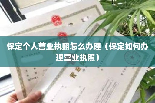 保定个人营业执照怎么办理（保定如何办理营业执照）