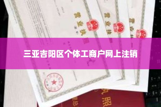 三亚吉阳区个体工商户网上注销